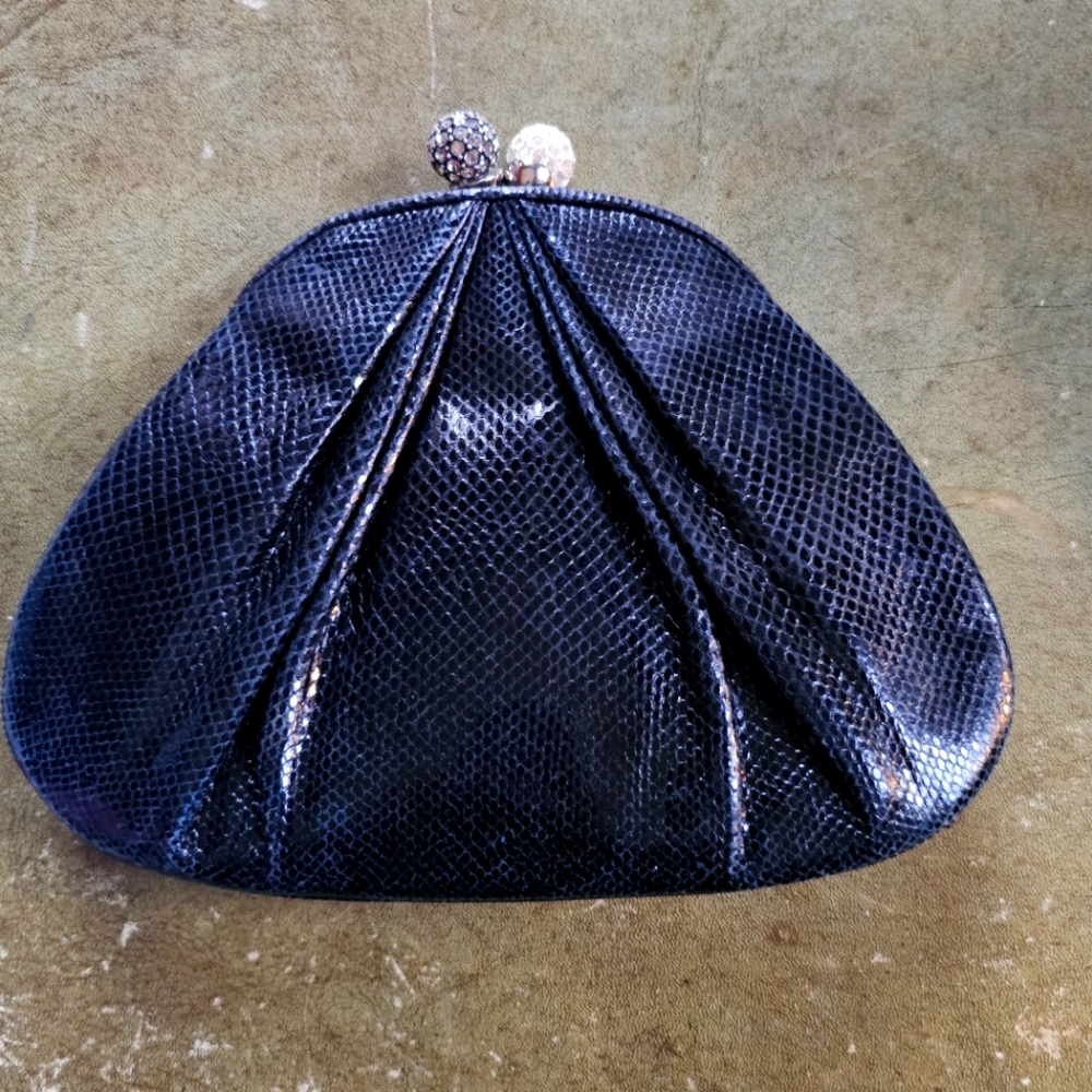 Judith Leiber snakeskin clutch